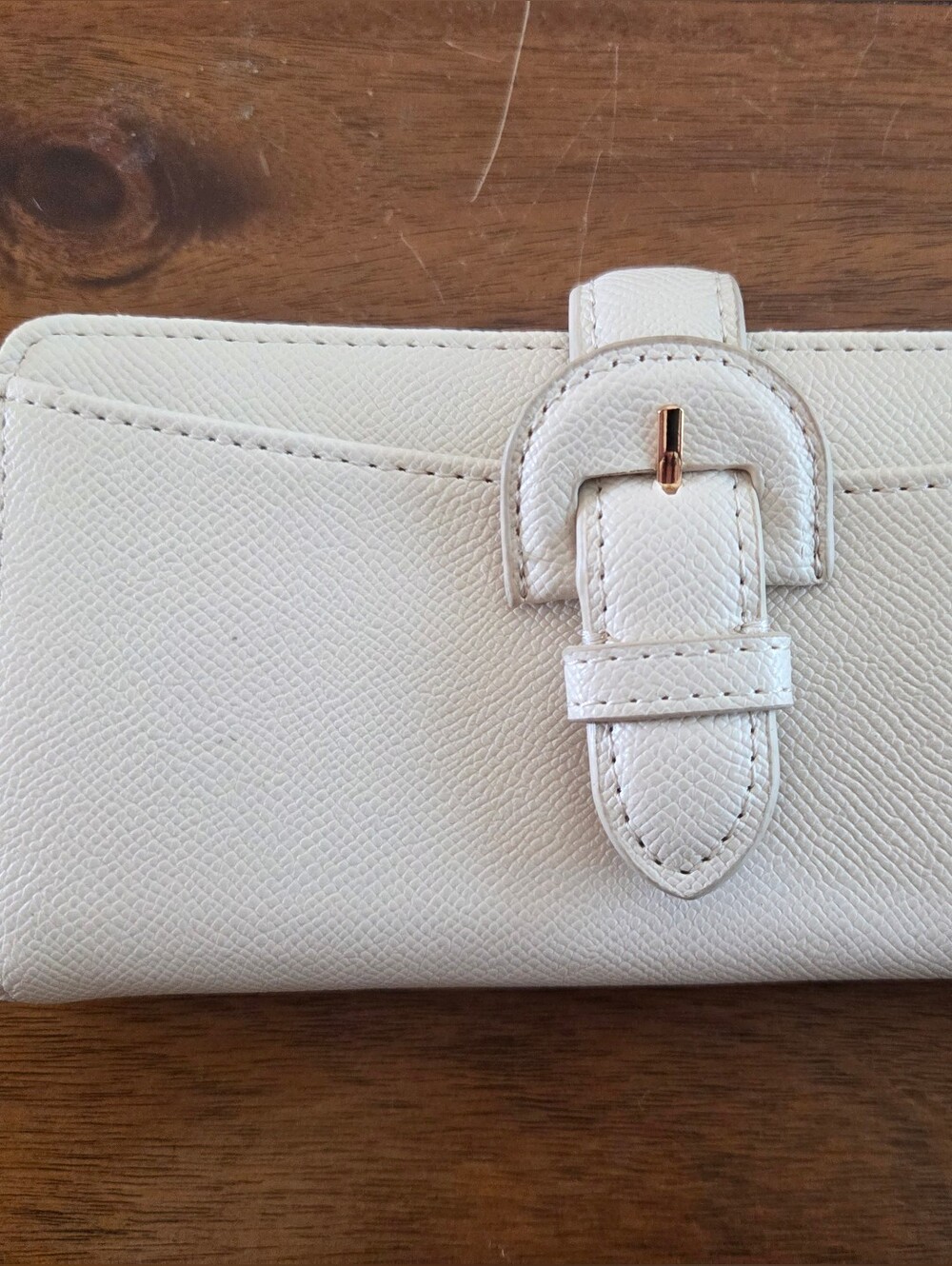 Women's Cream Buckle Wallet